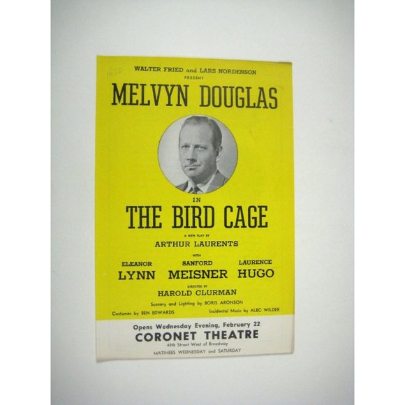 Bird Cage Flyer ONLY 1950 Melvyn Douglas Maureen Stapleton Laurents Broadway - Picture 1 of 3